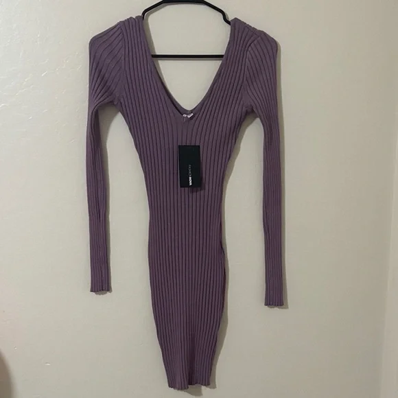 Fashion Nova Lavender Mini Dress Long Sleeve. - Picture 4 of 7